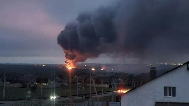 Fire engulfs Russian ammunition depot near Ukraine – governor