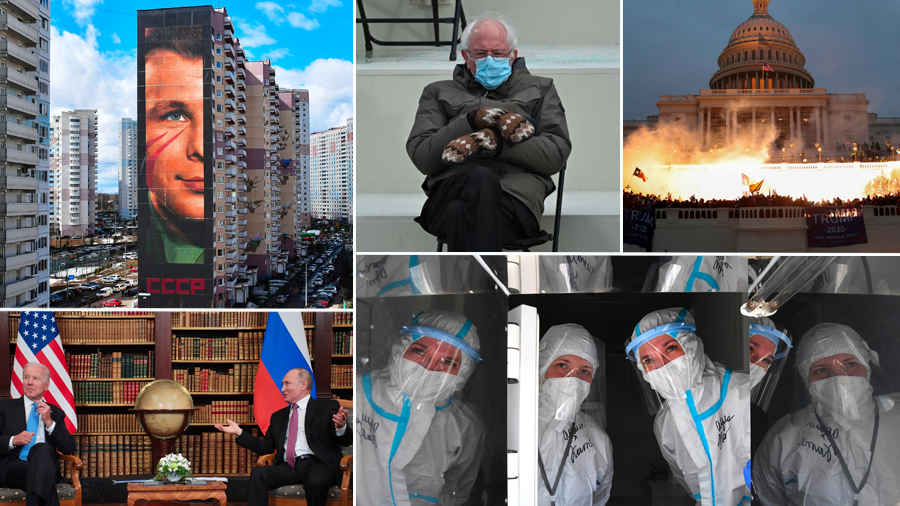 Борьба с COVID-19, последствия штурма Капитолия и извержение вулкана: лучшие фотографии 2021 года