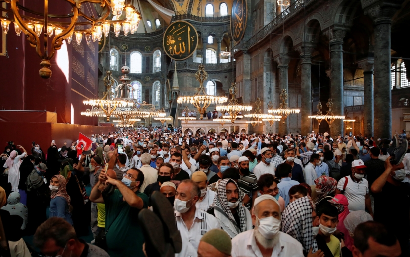 Hagia Sophia discord: Greek protesters burn Turkish flag, Ankara & Athens trade insults after site’s 1st Muslim prayer in decades