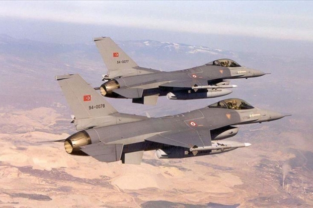 Турция отработала удар по Сирии шестью истребителями F-16