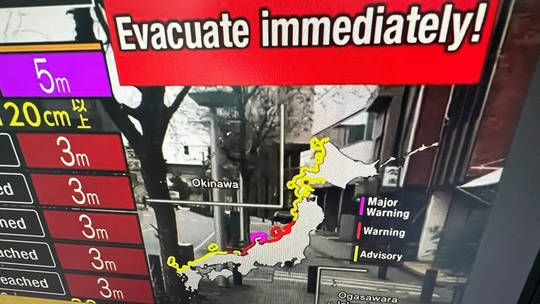 Tsunami warning issued after powerful earthquake strikes Japan